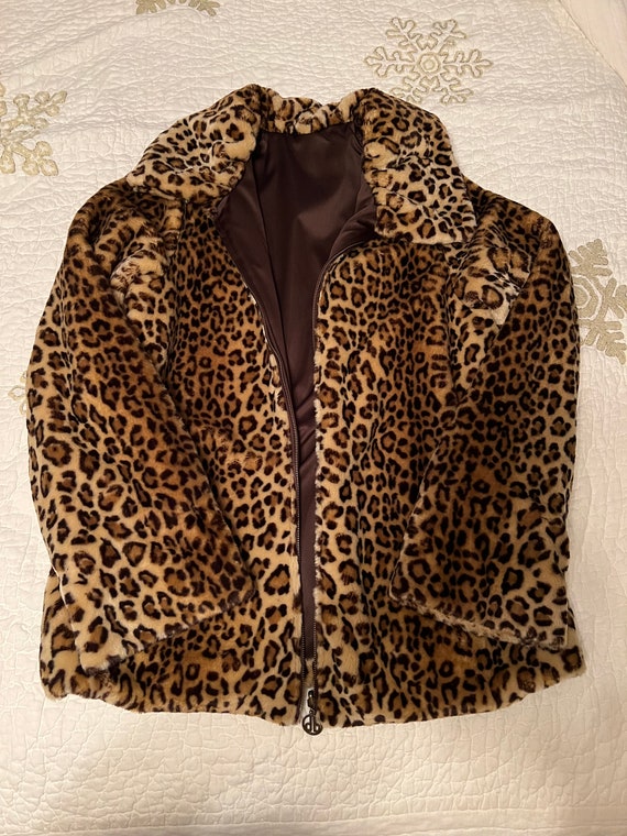 Dennis Basso Reversible Animal Print Faux Fur Coat Jacket Etsy