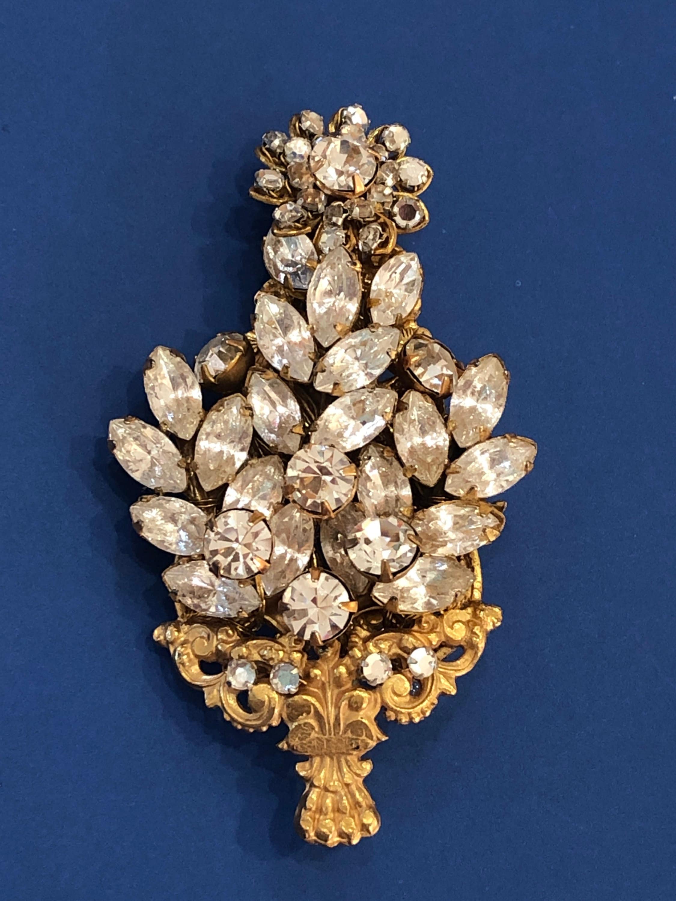 Vintage Signed Miriam Haskell Tree Brooch - Etsy