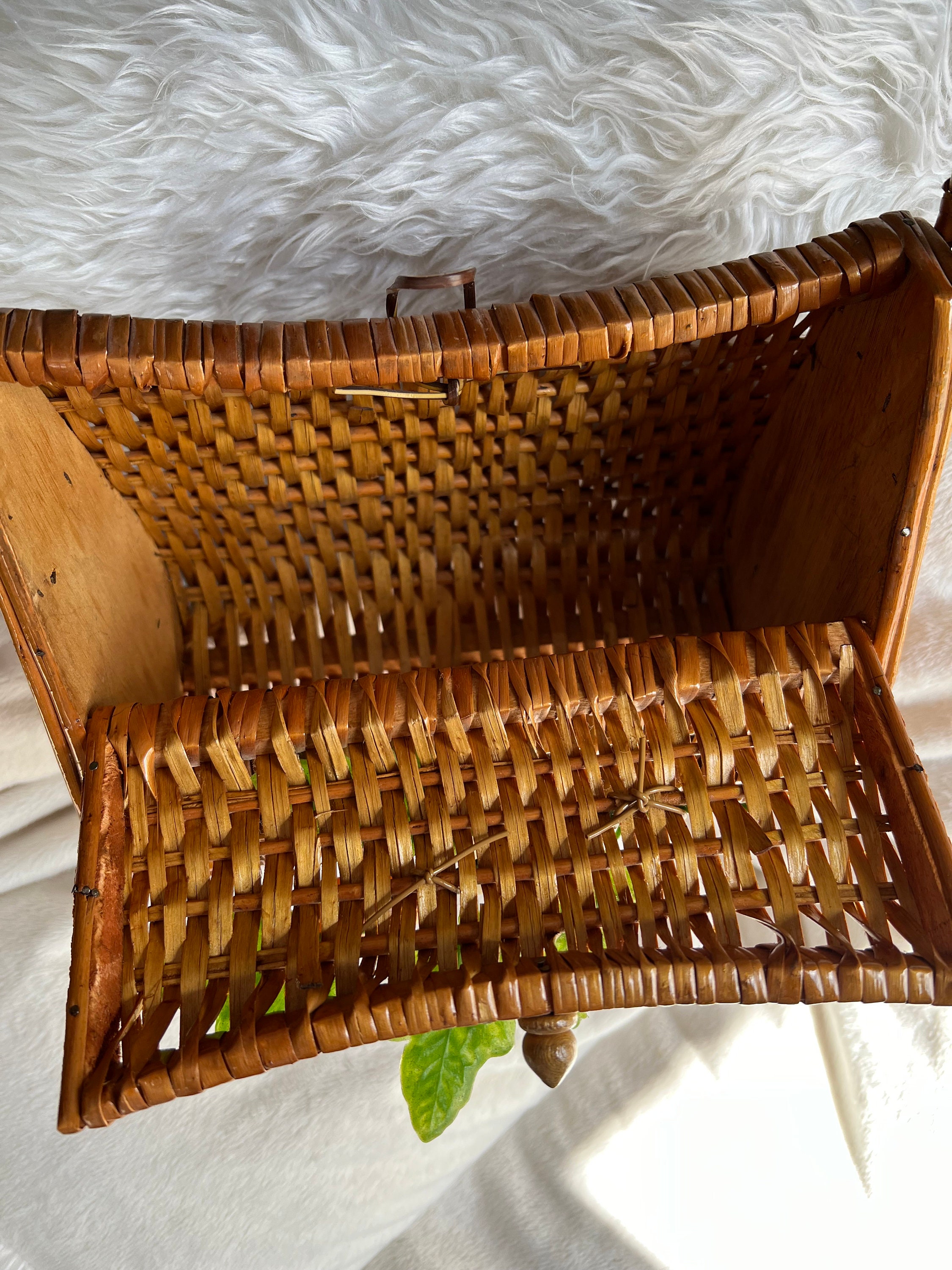 Vintage Wicker Handbag Purse With Fruit, Flowers and Leaves - Etsy