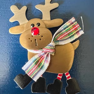 Broche vintage Rudolph, a rena do nariz vermelho