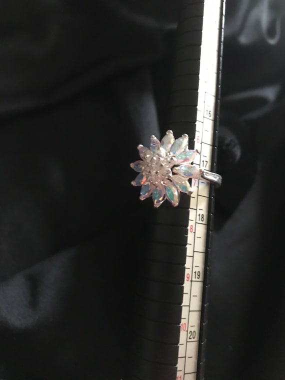 Silver flower ring - image 2