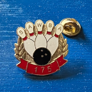 Vintage SAWBA 175 bowling lapel pin
