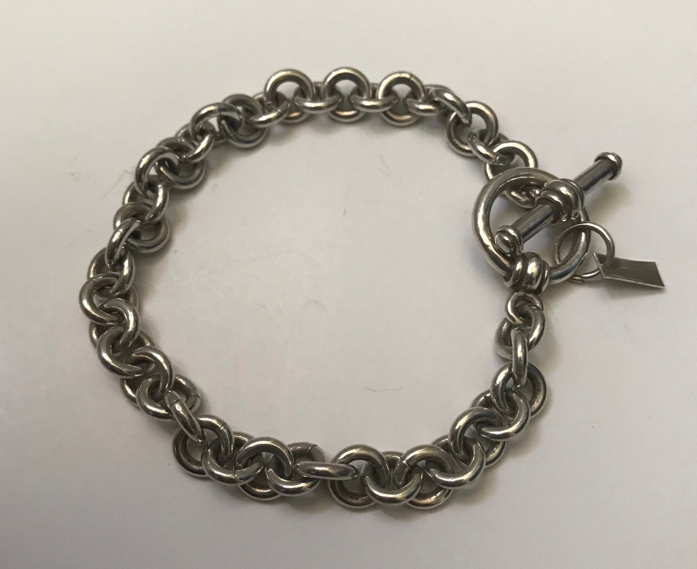 Vintage Mex 925 Silver Chain Bracelet - Etsy Vintage Mex 925 Silver Chain Bracelet - Etsy