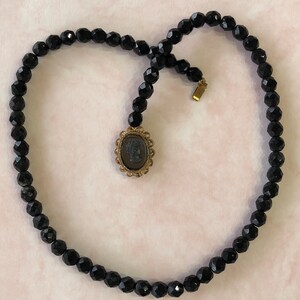 Vintage Cameo Clasp Beaded Necklace
