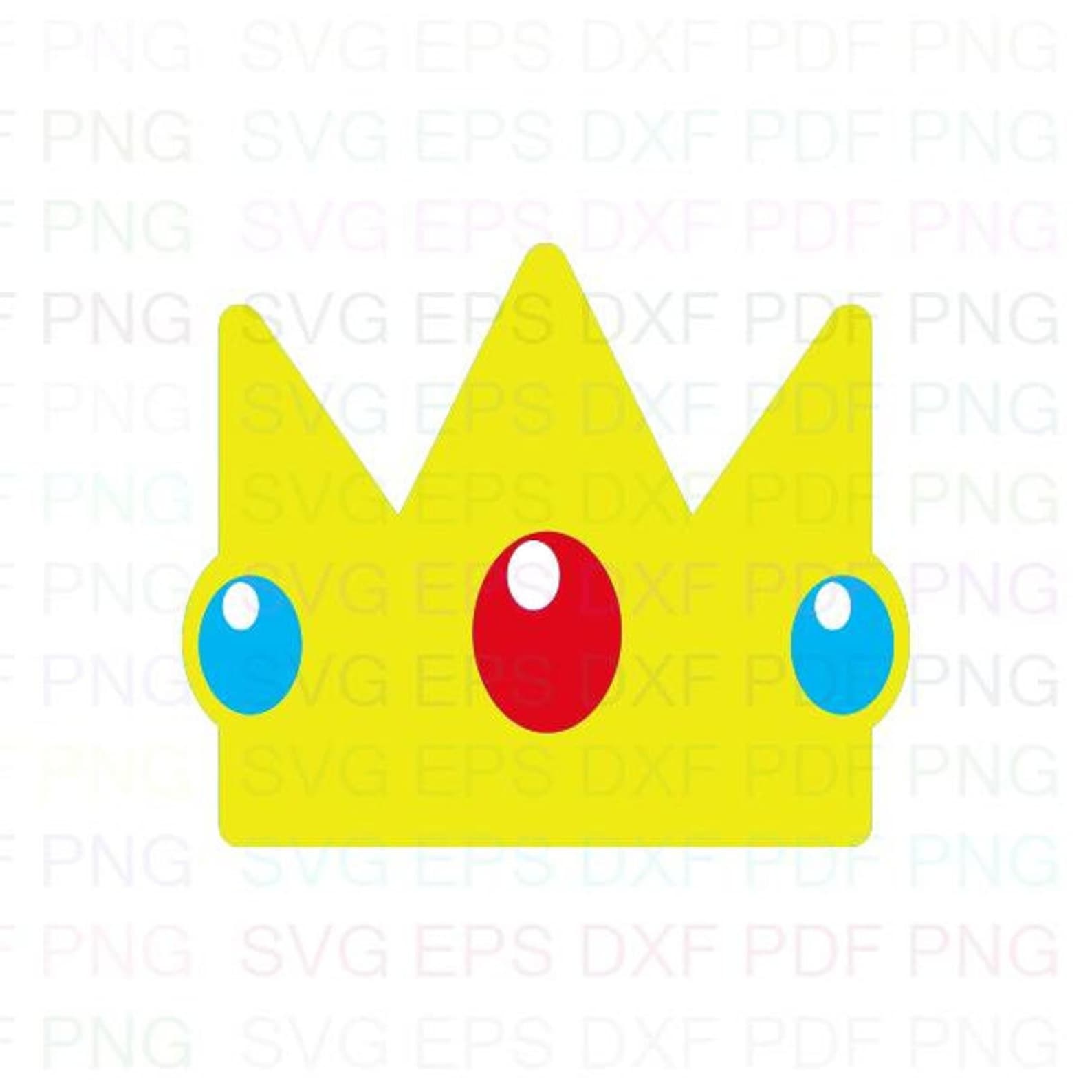 Princess Peach Crown 2 Svg Dxf Eps Pdf Png Cricut Cutting Etsy