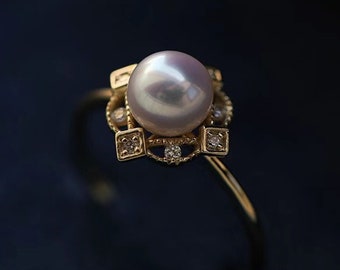 American Seller RJ-147 Natural Pearl Ring Pearl Gemstone 925 Sterling Silver Ring Free Shipping
