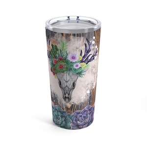 Rustic Elegance: Antler Wood Cactus Tumbler for Stylish Beverages - Tumbler 20oz