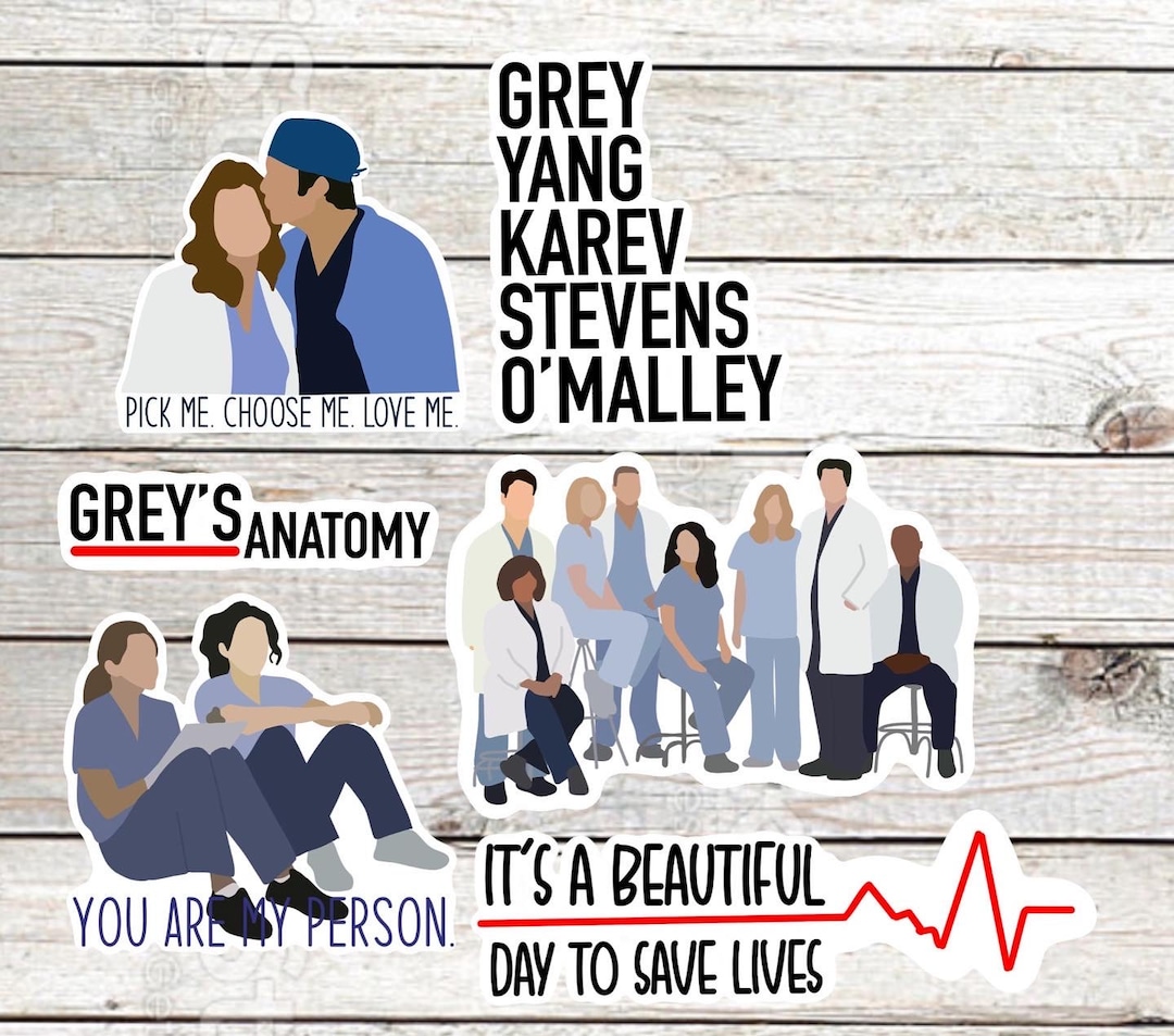 Grey’s Anatomy Sticker Pack *new Waterproof Option* - Etsy