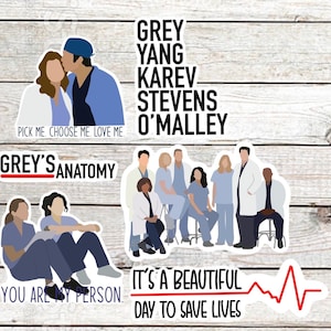 Pacchetto adesivi Grey's Anatomy *Nuova opzione impermeabile*