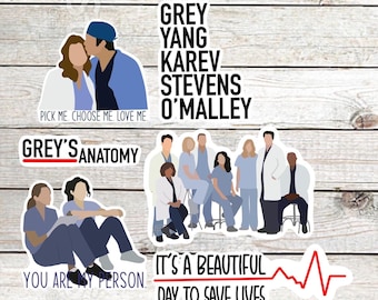 Pakiet naklejek Grey’s Anatomy *Nowa opcja wodoodporna*