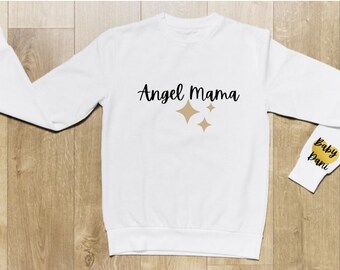 Angel Mama sweater, mama sweater, baby loss sweater, custom sweater, custom hoodie, Mother’s Day, Mother’s Day gifts, pregnancy loss hoodie