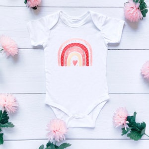 Valentine’s Day onesies, Valentine’s Day, Custom Valentine’s Day clothes, heart onesie, rainbow onesie, customized heart onesie, baby
