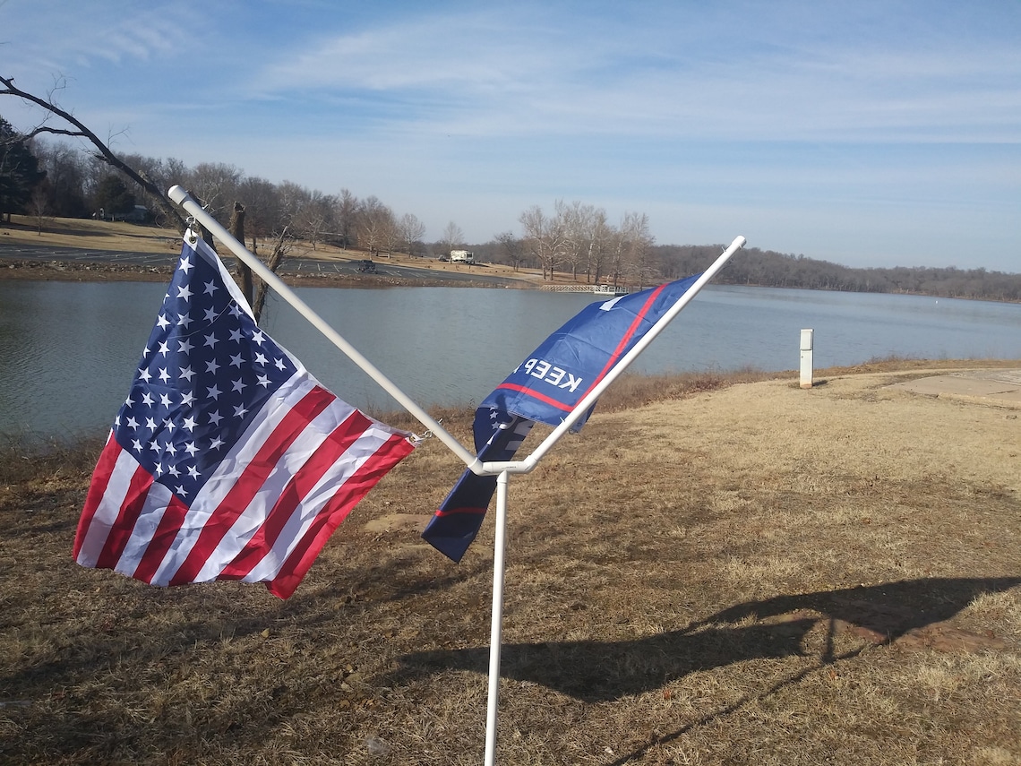 1 Inch RV Camping Rotating Heavy Duty PVC Double Flag Pole Etsy