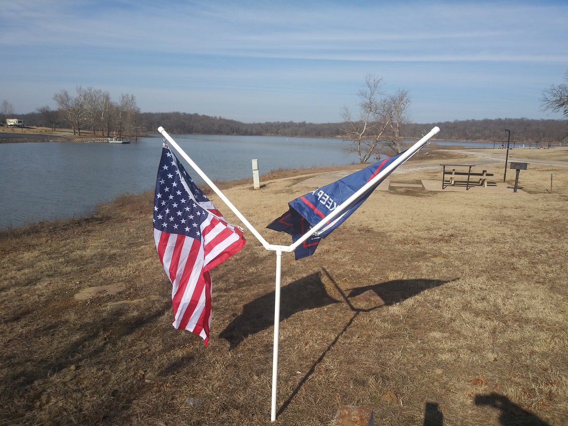 1 inch RV Camping Rotating Heavy Duty PVC Double Flag pole Etsy