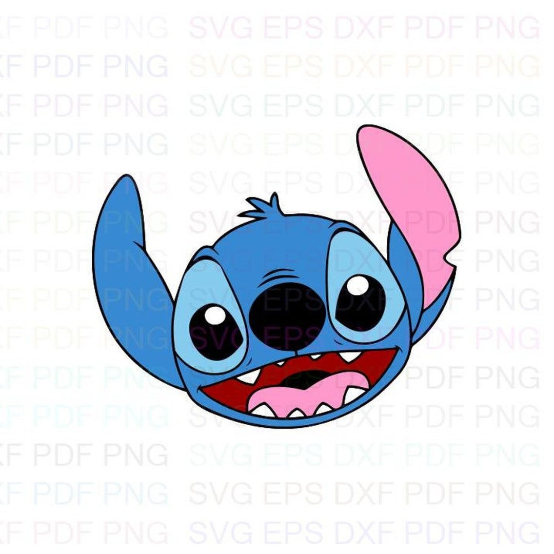 Stitch_Gesicht_Smiling_Lilo_and_Stitch SVG Dxf Eps Pdf Png Etsy Schweiz