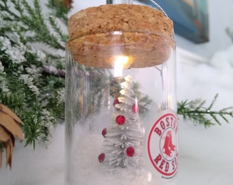 Red Sox Ornament - Silver Tree
