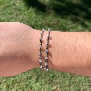 Double Wrapped Beaded Crochet Bracelet