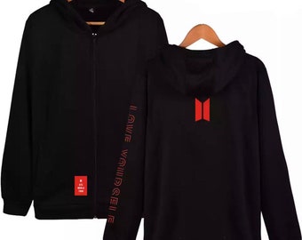 bts official zip up hoodie