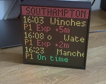 Nodex Pixels | Live Train Departure Board LED Display | UK Rail Times, Weather, Tides, World Clock | No Subscription | Train Lover Gift