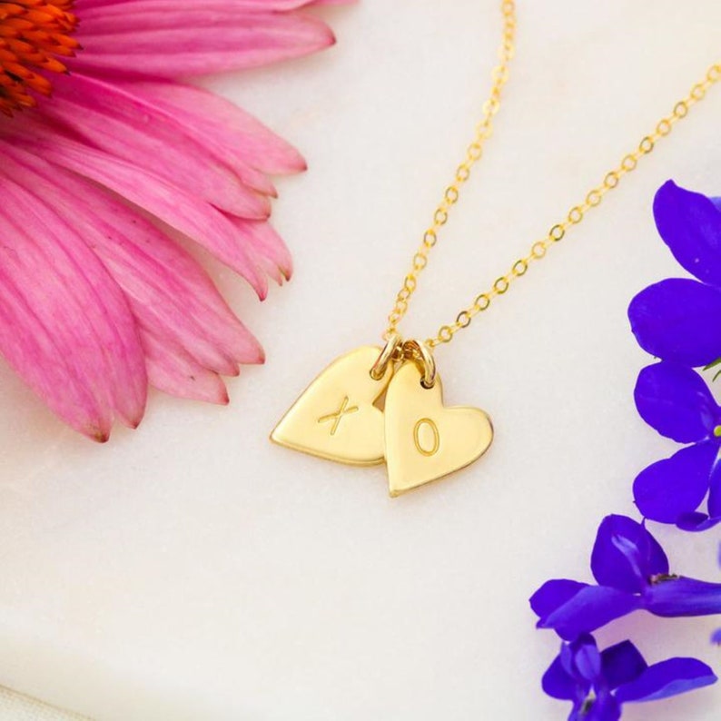 Custom Heart Stamped Necklace for Girlfriend Custom Necklace for Wife Custom Necklace for Partner Cookies Milk Necklace