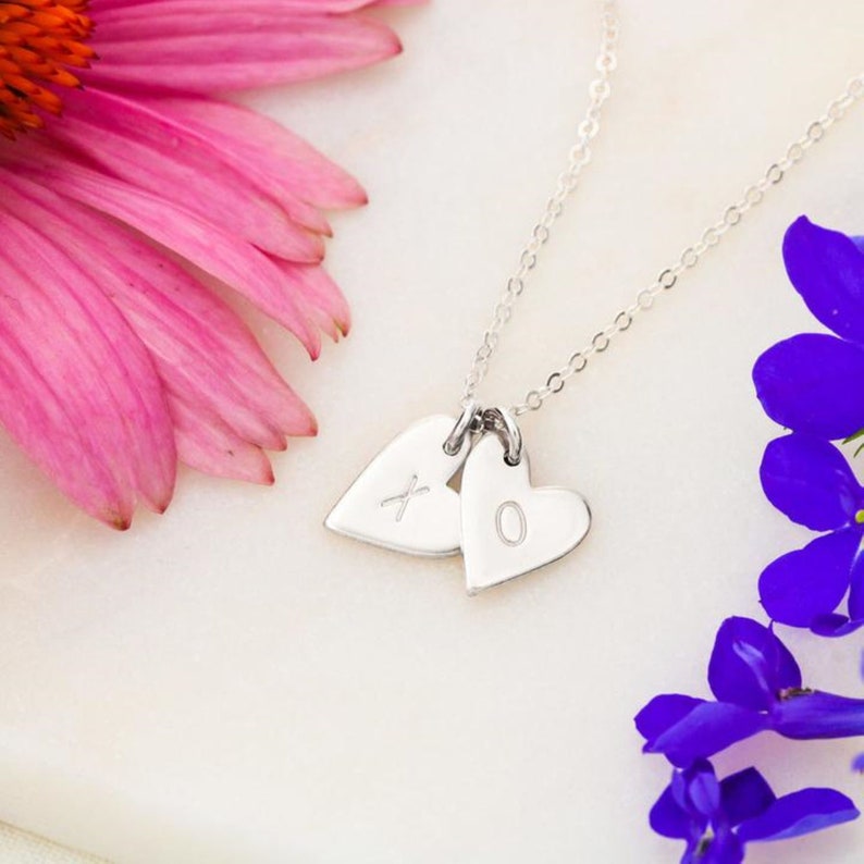 Custom Heart Stamped Necklace for Girlfriend Custom Necklace for Wife Custom Necklace for Partner Cookies Milk Necklace
