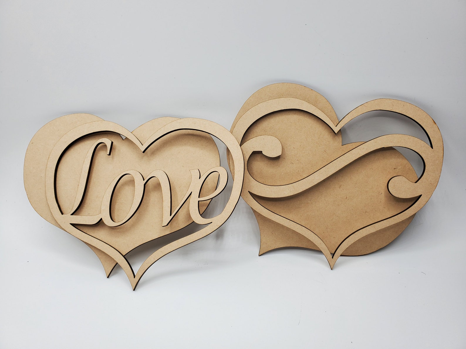Laser cut hearts ready for painting Etsy
