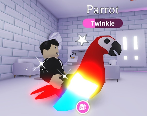 Adopt Me Neon Parrot Fly Ride Nfr Roblox Etsy - roblox adopt me neon parrot