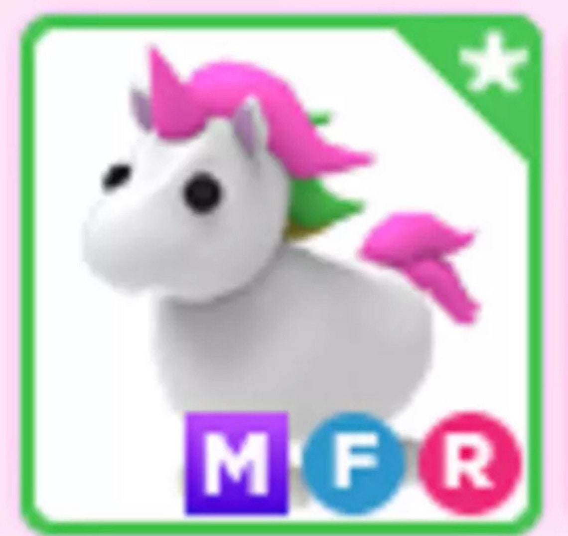 Adopt Me Roblox Mega Neon Unicorn Fly Ride Etsy