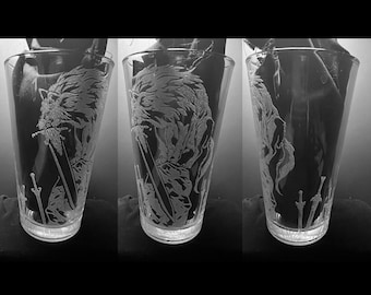 Sword Wolf - Laser Engraved Pint Glass