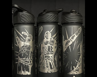Sunshine Knight and First Knight - Laser Engraved Water Bottle -