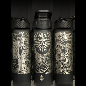 Princess and Hero - Laser Engraved Water Bottle -