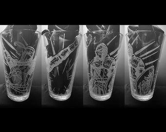 Sunshine Knight and First Knight - Laser Engraved Pint Glass