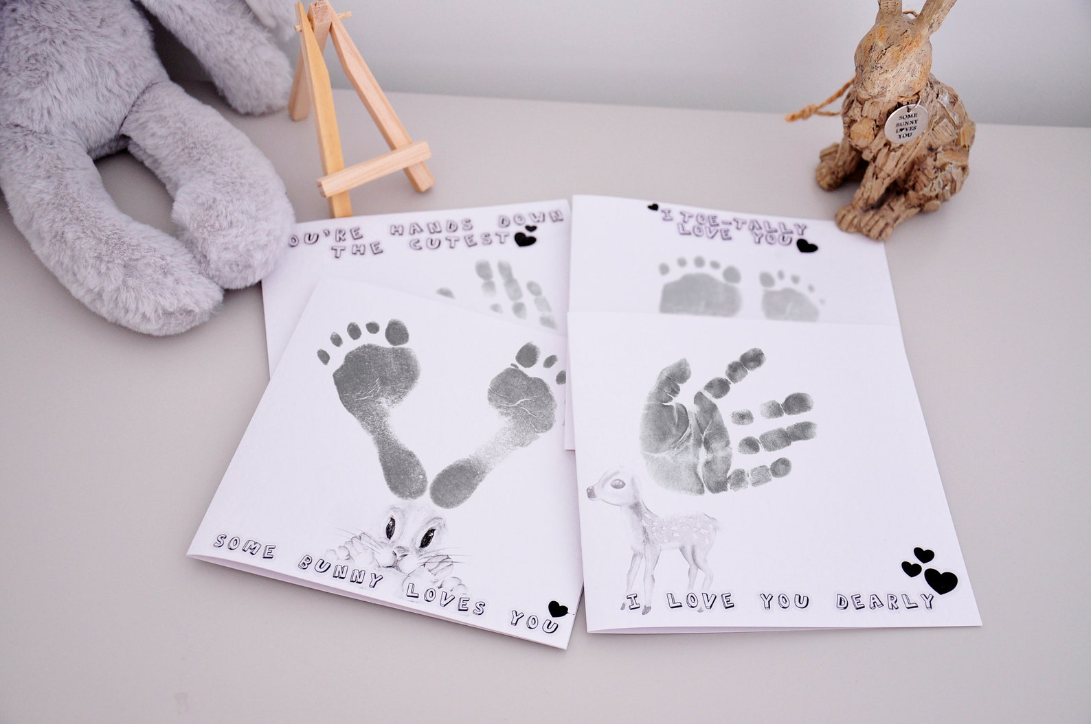 Baby footprint greeting card making set handprint keepsake Etsy
