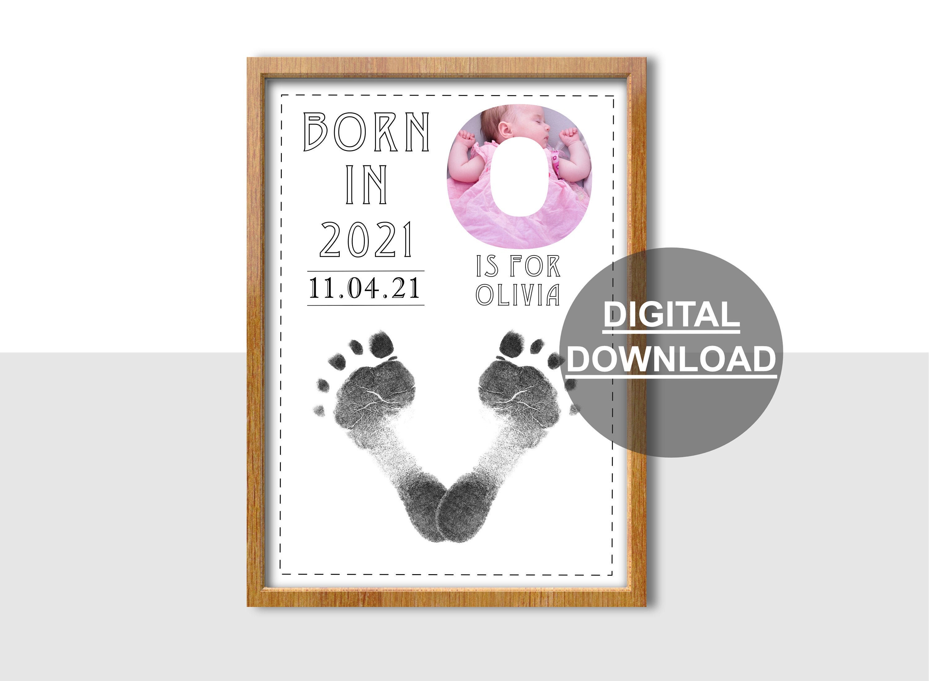 Personalised Born in 2021 baby gift digital download Etsy