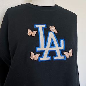 LA butterfly crewneck sweatshirt embroidered, Los Angeles Sweatshirt