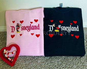 Matching Couple Disneyland sweatshirt, inspired Disney world sweatshirt, Disney sweetheart night, Mickey or minnie sweatshirt