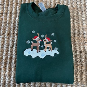 Rudolph and Clarice Christmas Sweatshirt, Christmas sweater, holiday sweater, trendy cute Christmas sweater, Christmas gifts Rudolph Sweater