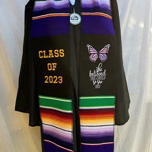 Mexican Graduation Sarape Sash, Class of 2024 first generation, embroidered sarape sash, Mexican stole,Graduation gift