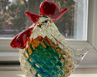 Hand Blown Glass Rooster
