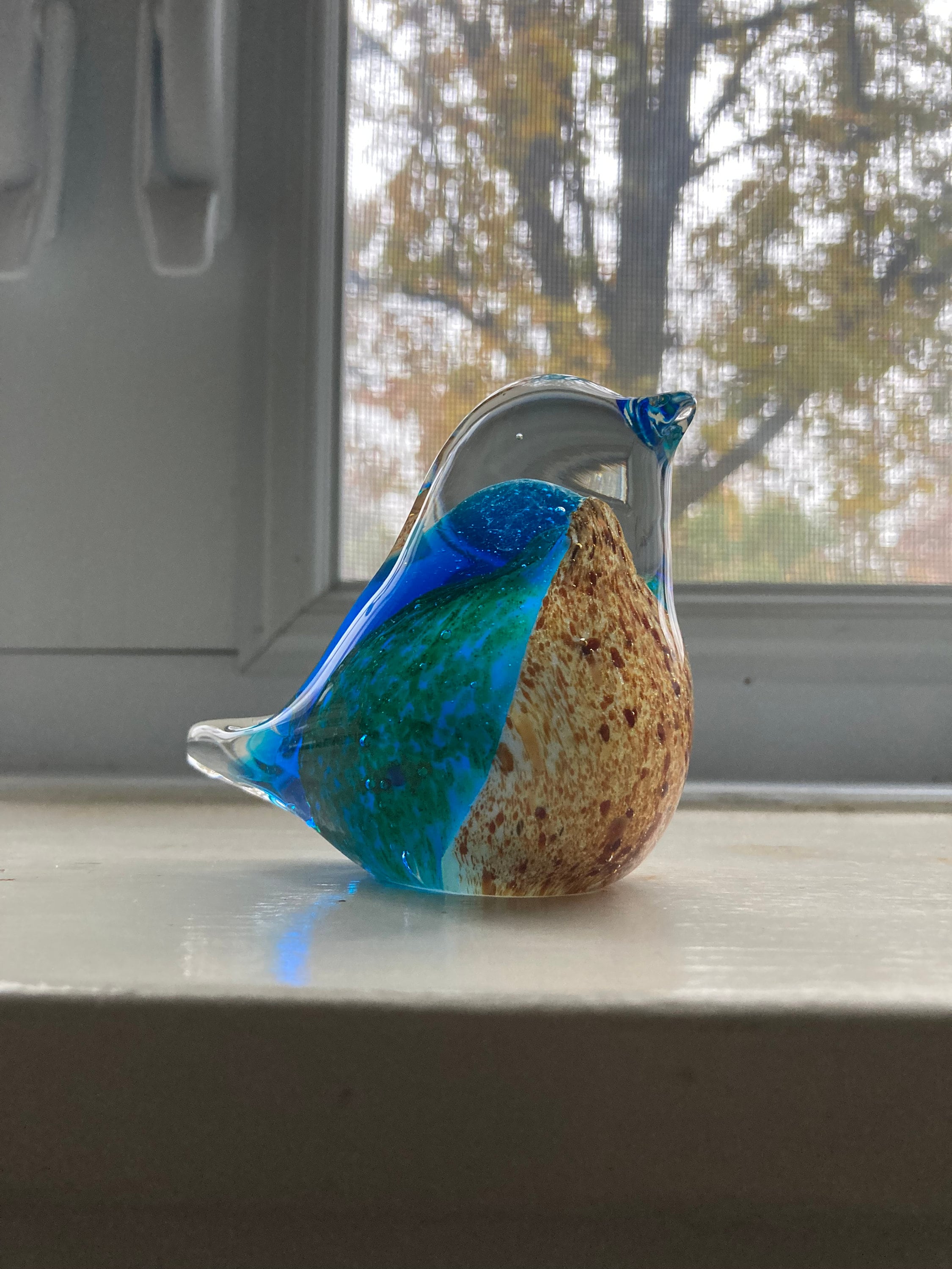 Hummingbird and Flower Glass Sculpture, Murano Glass Bird, Art Glass  Figurine, Bird on Tree, Home Office Desk Figurine, Decorative Cute Bird -   Denmark