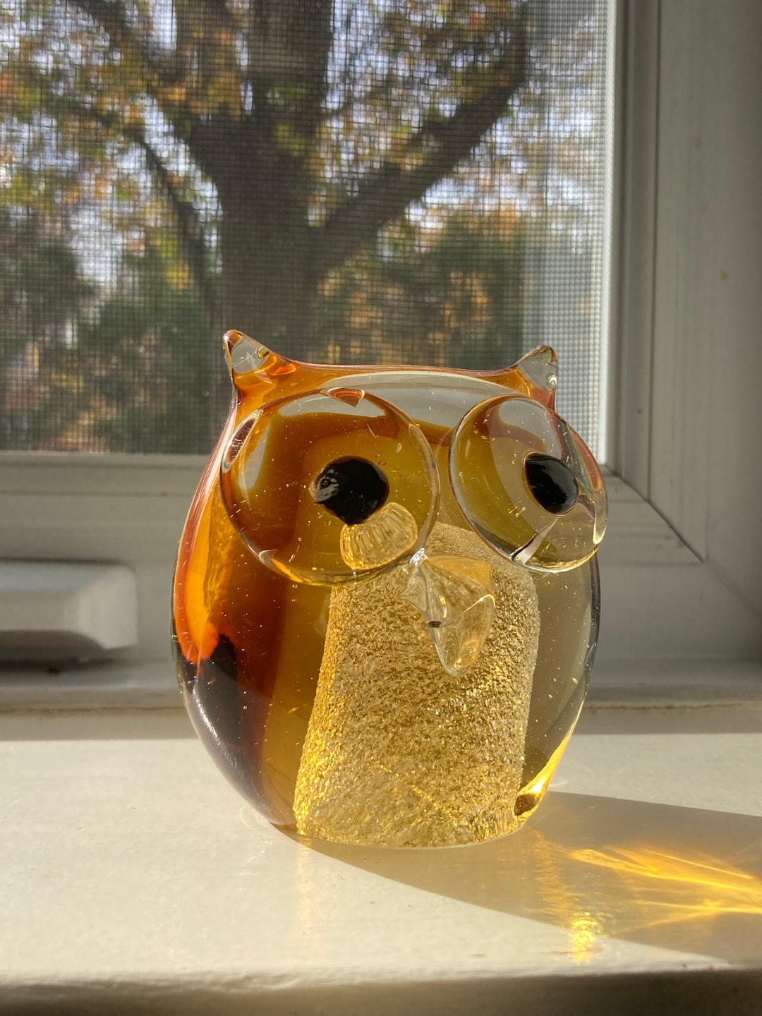 Hand Blown Glass Owl, Art Glass Owl Etsy
