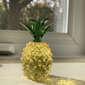 Golden Pineapple - Faceted Crystal / Hand Blown Glass