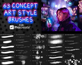 Concept Art Style Brush Set for Procreate Digital Download Graphic Novel Illustration Concept Painting Comic Ink
