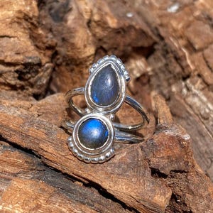 Genuine Labradorite Gemstone Ring, Statement Ring, Wedding Ring, Crystal Ring, 925 Sterling Silver Ring, Handmade Gemstone Ring, For Gift