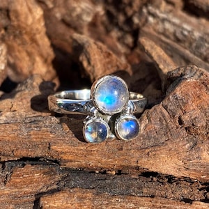 Natural Moonstone Ring, Handmade Gemstone Ring, 925 Sterling Silver Ring, Solid Silver Ring, Statement Ring, For Gift