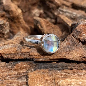 Moonstone Ring, Statement Ring, 925 Sterling Silver Ring, Natural Rainbow Moonstone Ring, Handmade Gemstone Ring, For Gift