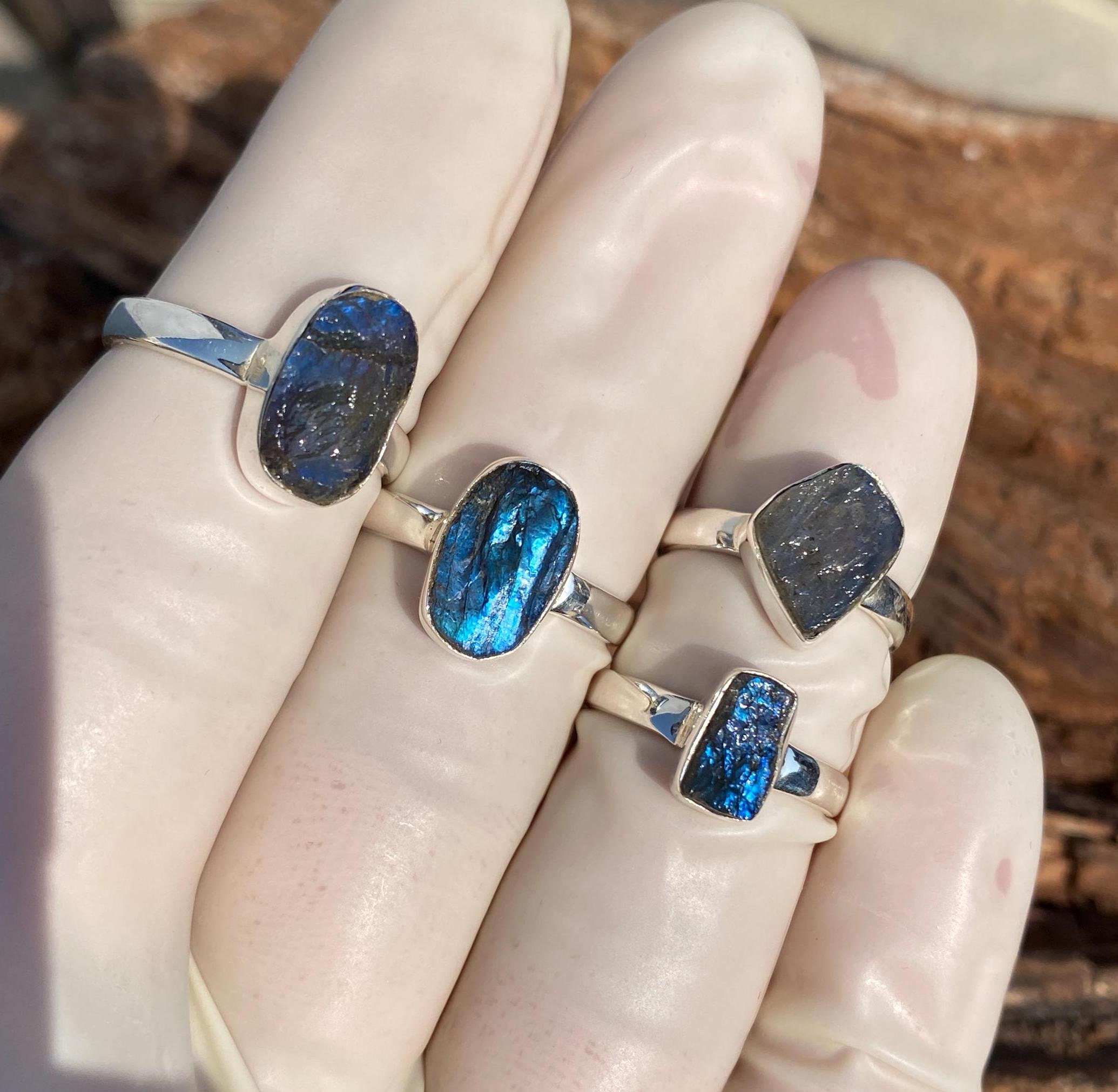 Raw Labradorite Ring - Etsy