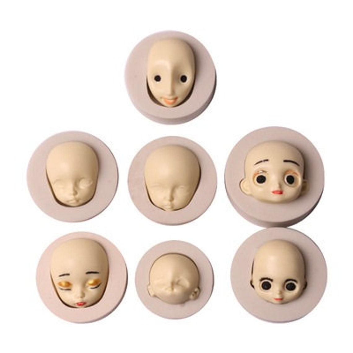 Silicone Baby Face mold Doll Head Mold Expression Shape Etsy