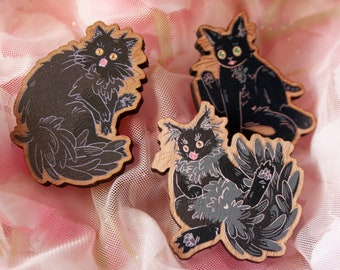 CUTE cats wooden pins