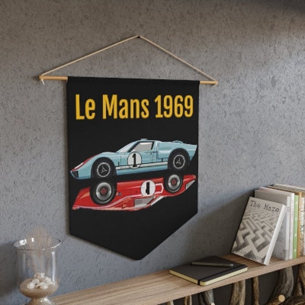 Ford Vs. Ferrari 1969 Le Mans Race Pennant